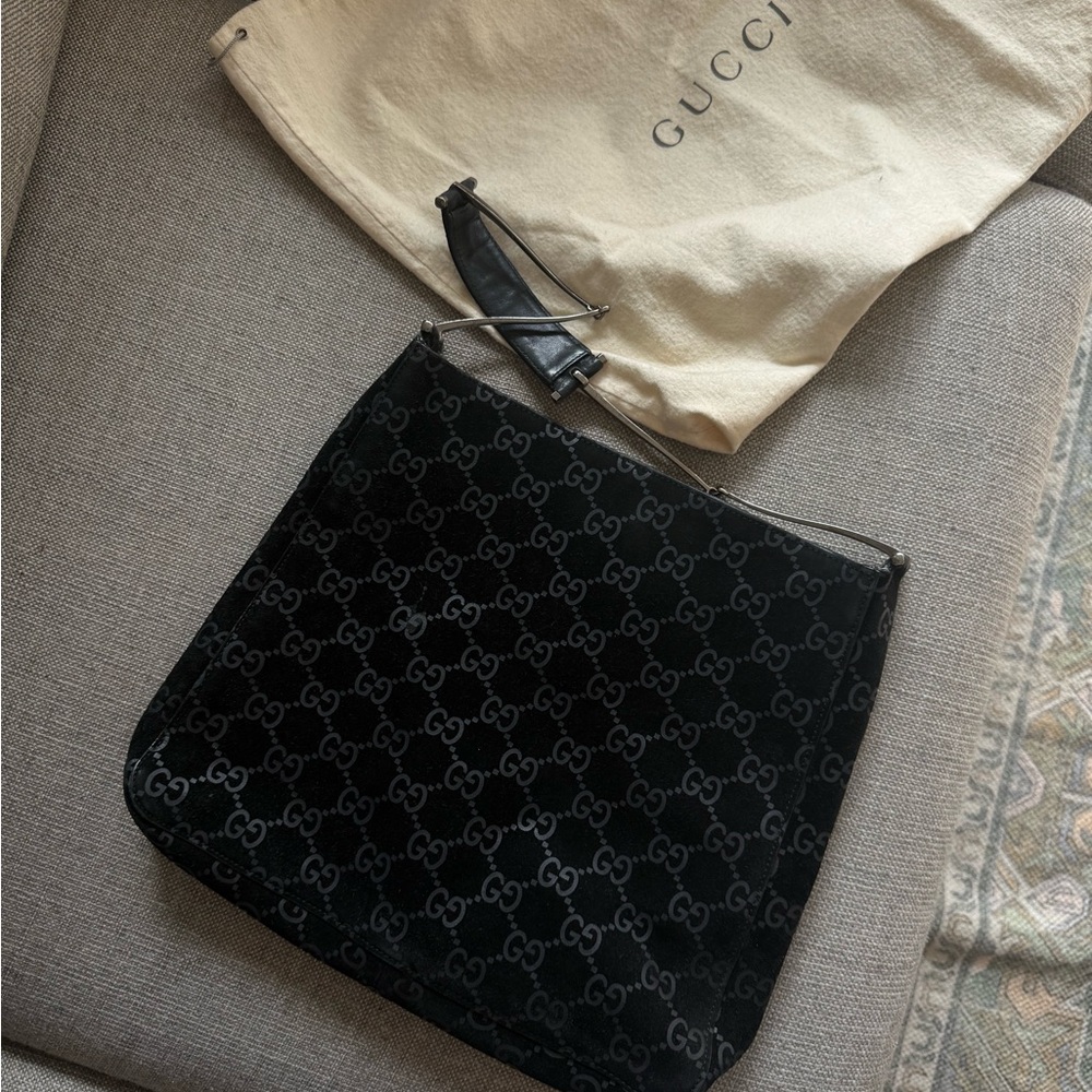Gucci Black Monogram Shoulder Bag